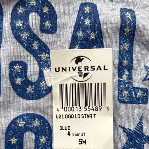 Universal Studios T-Shirt Women's S Blue Short Sleeve Round Hem Embellished New - Picture 6 of 7